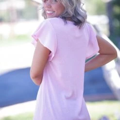 Boutique Simplified New Arrivals Vision Of Love Blush Flutter Sleeve