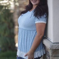 Boutique Simplified Denim Dreams Peplum New Arrivals