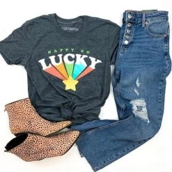 Iris & Rainbow Boutique #L926 Happy Go Lucky Tee New Arrivals