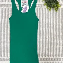 Iris & Rainbow Boutique #M359 Ribbed Racerback Tank (Green) New Arrivals