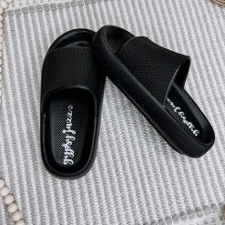 Iris & Rainbow Boutique #N307 Moon Slides (Black) New Arrivals