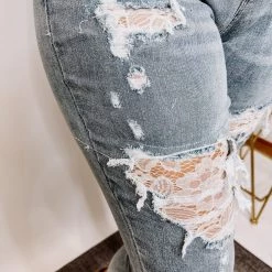 Iris & Rainbow Boutique New Arrivals #N271 Lace Patch Judy Blue Skinny Jeans