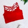 Iris & Rainbow Boutique New Arrivals #M509 High Neck Seamless Bralette (Red)