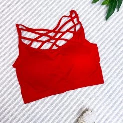 Iris & Rainbow Boutique New Arrivals #M509 High Neck Seamless Bralette (Red)