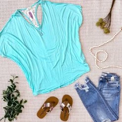 Iris & Rainbow Boutique #M620 My Dolman Back Lace (Mint) New Arrivals