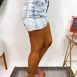 Iris & Rainbow Boutique #M777 Cherry Bomb Fire Judy Blue Shorts New Arrivals