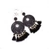 Iris & Rainbow Boutique New Arrivals #M377 Black Wood Earrings