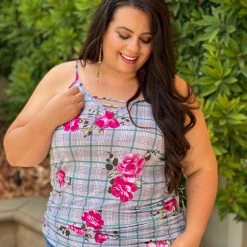 Boutique Simplified Checked In Floral Summer Tunic New Arrivals