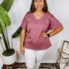 Iris & Rainbow Boutique #N85 Mauve Me Top MAUVE 63576