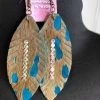Iris & Rainbow Boutique New Arrivals Tan And Blue With Rhinestones (Earrings)