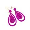 Iris & Rainbow Boutique #M376 Teardrop Wood Earrings Pink