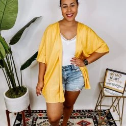 Iris & Rainbow Boutique #N321 Feeling Awesome Kimono (Yellow) *DOORBUSTER*