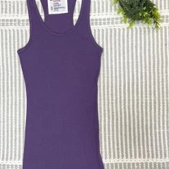 Iris & Rainbow Boutique #M368 Ribbed Racerback Tank (Purple)