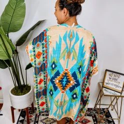 Iris & Rainbow Boutique New Arrivals #N322 Western Inspired Ethnic Motif Kimono