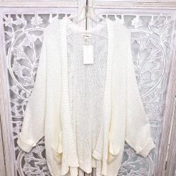Iris & Rainbow Boutique #M676 Knitted From The Heart Cardigan (Off White) New Arrivals