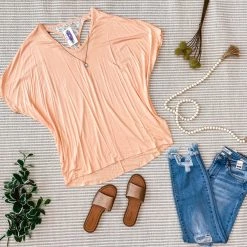 Iris & Rainbow Boutique New Arrivals #M619 My Dolman Back Lace (Peach)