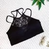 Iris & Rainbow Boutique #602 High Neck Lace Bralette (Black)