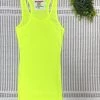 Iris & Rainbow Boutique #M354 Ribbed Racerback Tank (Yellow Neon) New Arrivals