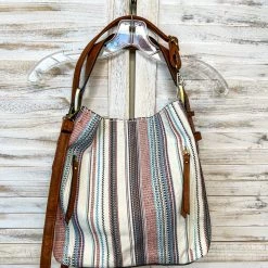 Iris & Rainbow Boutique #M1816CN(NRS) Alexa Canvas 2-in-1 Hobo Bag W/ Dual Zip Compartment