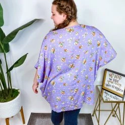 Iris & Rainbow Boutique #M997 Lavender Flowers Top