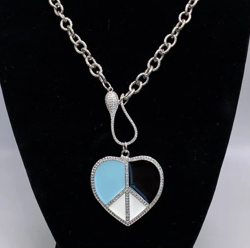 Iris & Rainbow Boutique New Arrivals #M130 Melania Clara - Woodstock Silver Necklace