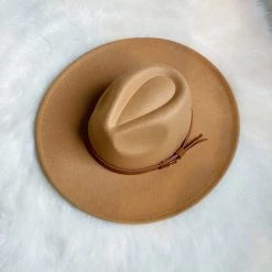 Iris & Rainbow Boutique New Arrivals #L646 Boho Vibes Fedora Hat (Camel)