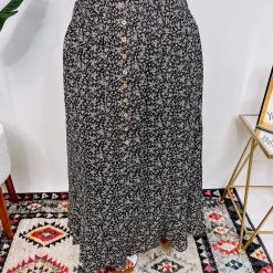 Iris & Rainbow Boutique #N372 Ditzy Floral Print Maxi Skirt