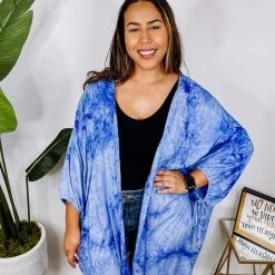 Iris & Rainbow Boutique #M477 Feel The Breeze Kimono (Blue) New Arrivals