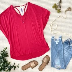 Iris & Rainbow Boutique #M617 My Dolman Back Lace (Fuchsia) New Arrivals