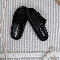 Iris & Rainbow Boutique #N307 Moon Slides (Black) New Arrivals