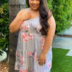 Boutique Simplified New Arrivals Dusty Floral Tiered Midi Dress