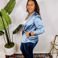 Iris & Rainbow Boutique New Arrivals #N359 French Blue Blazer Jacket