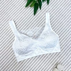 Iris & Rainbow Boutique #M399 Front Lace Bralette (White)