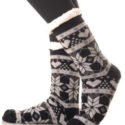 Boutique Simplified Snowflake Fleece Lined Socks New Arrivals