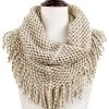 Iris & Rainbow Boutique New Arrivals #E57 Two-Tone Scarf With Fringe