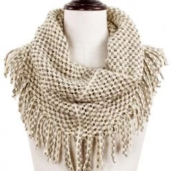 Iris & Rainbow Boutique New Arrivals #E57 Two-Tone Scarf With Fringe