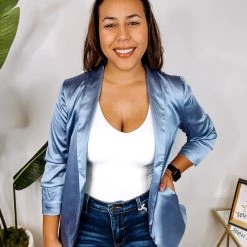 Iris & Rainbow Boutique New Arrivals #N359 French Blue Blazer Jacket