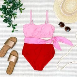 Iris & Rainbow Boutique #M518 Under The Sun Swimsuit (Pink/Red) New Arrivals