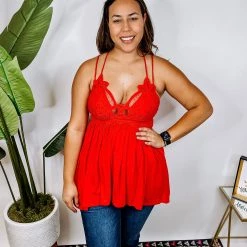 Iris & Rainbow Boutique #N363 Crochet Lace Cami (Plus)