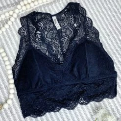 Iris & Rainbow Boutique #M384 Hourglass Back Lace Bralette (Black) New Arrivals