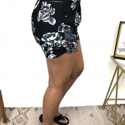 Iris & Rainbow Boutique #M480 Harem Shorts (Floral Grey)