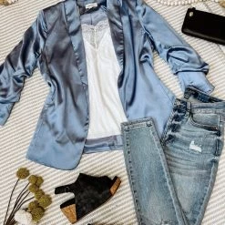 Iris & Rainbow Boutique New Arrivals #N359 French Blue Blazer Jacket
