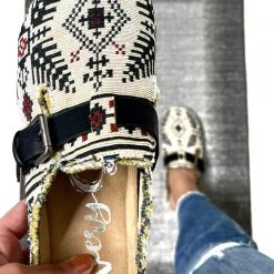 Iris & Rainbow Boutique #N219 Hebe Aztec Shoes (Natural Black) New Arrivals