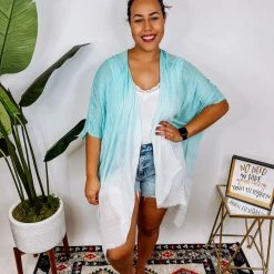 Iris & Rainbow Boutique #N323 Wispy Ombre Kimono