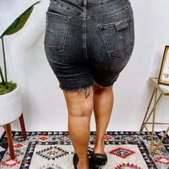 Iris & Rainbow Boutique #N313 Night Away Distressed Long Shorts New Arrivals