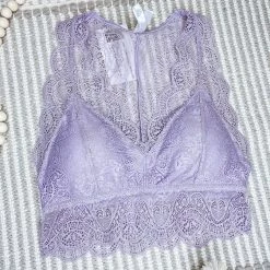 Iris & Rainbow Boutique #M389 Hourglass Back Lace Bralette (Purple)