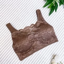Iris & Rainbow Boutique New Arrivals #M506 Front Lace Bralette (Mocha)