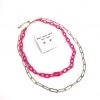 Iris & Rainbow Boutique #L800 Neon Paperclip Necklace Set