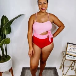 Iris & Rainbow Boutique #M518 Under The Sun Swimsuit (Pink/Red) New Arrivals