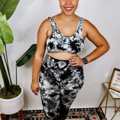 Iris & Rainbow Boutique #E02 Swirling Dreams Tie Dye Leggings (BLACK)